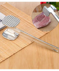Ciocan profesional din inox pentru șnițel, 24 cm, argintiu, esențial în bucătăriile HORECA.