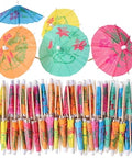Set 144 umbrele decorative din hârtie, multicolore, pentru cocktailuri și deserturi
