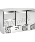 Saladetă frigorifică ventilată cu sertare Amitek AK923V-2D, 1365 × 700 mm
