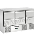 Saladetă frigorifică ventilată cu sertare Amitek AK923V-6D, 1365 × 700 mm