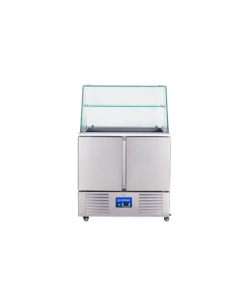 Saladetă refrigerată cu protecție de sticlă Cuistance S900VG, 900 × 700 mm