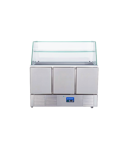 Saladetă refrigerată cu protecție de sticlă Cuistance S903VG, 1365 × 700 mm