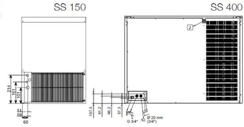 Mașină cuburi de gheață, producție 150kg/24h, Seria SS Modular, ICETECH