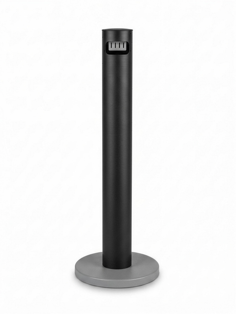 Scrumieră de exterior neagră tip coloană, 102 cm