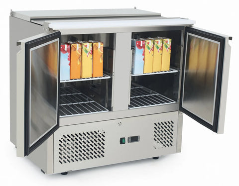 Masă frigorifică cu 2 uși și capac glisant Atosa ESL3800GR - imagine 2
