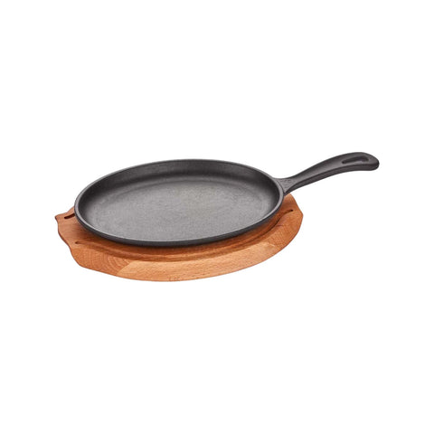 Cast Iron serving tray on wooden stand