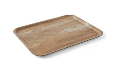 Melamine serving tray with wood look
