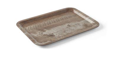 Melamine serving tray with wood look