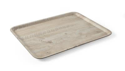 Melamine serving tray with wood look