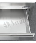 Masă de lucru inox cu poliță inferioară și sertare Amitek, fără bordură spate
