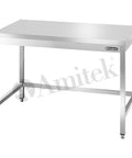 Masă de lucru inox Amitek, fără bordură spate