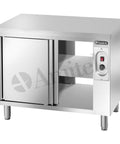 Dulap cald inox pentru veselă, acces din ambele părți Amitek