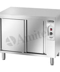 Dulap cald inox pentru veselă Amitek, fără bordură spate