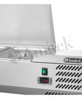 Vitrină frigorifică pentru ingrediente pizza Amitek AK12433L, cu capac, 1200 × 335 mm