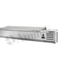 Vitrină frigorifică pentru ingrediente pizza Amitek AK14438L, cu capac, 1400 × 395 mm