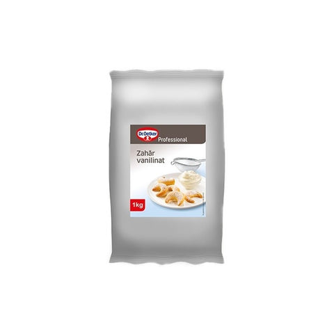 Zahăr pudră vanilinat Dr. Oetker Professional, 1 kg, ambalaj plastic